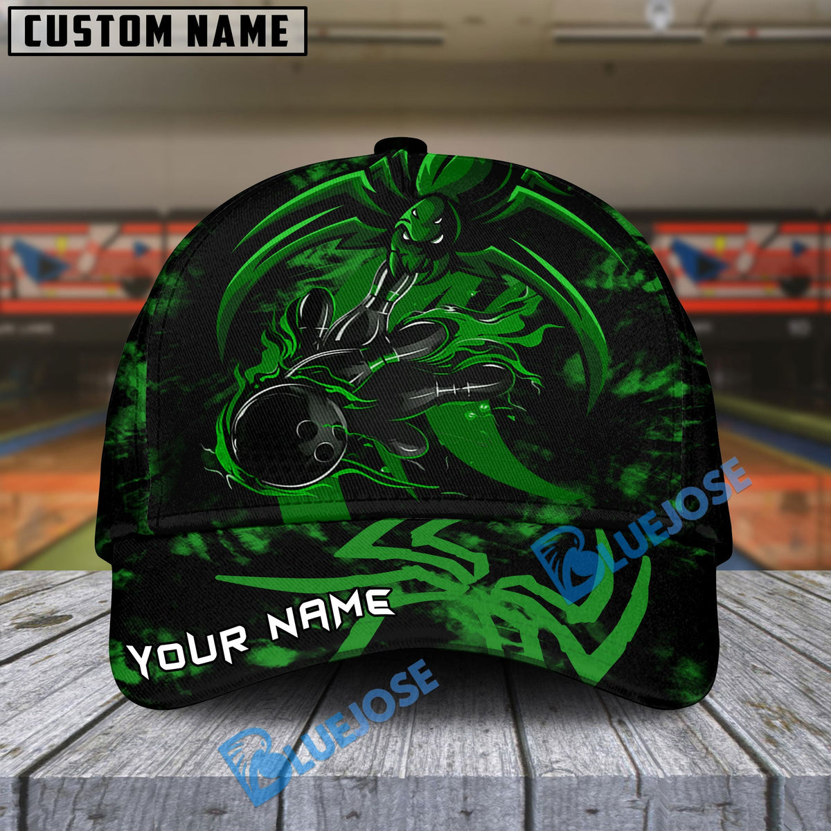 BlueJoses Bowling And Pins Spider Multicolor Personalized Name Cap