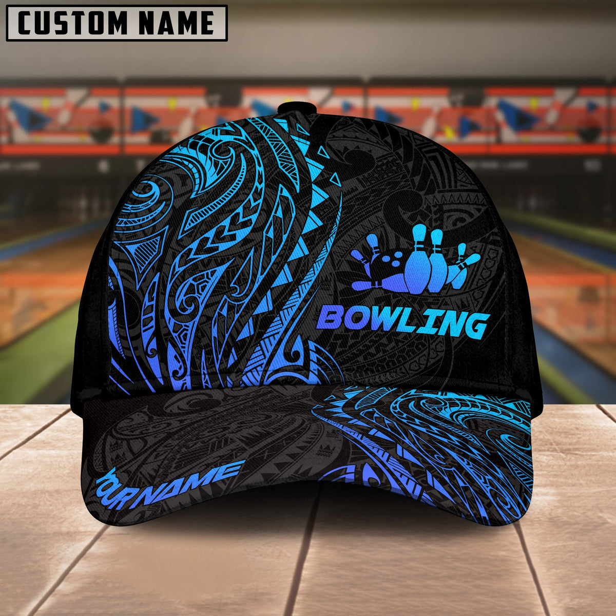 BlueJoses Bowling And Pins Maori Multicolor Personalized Name Cap