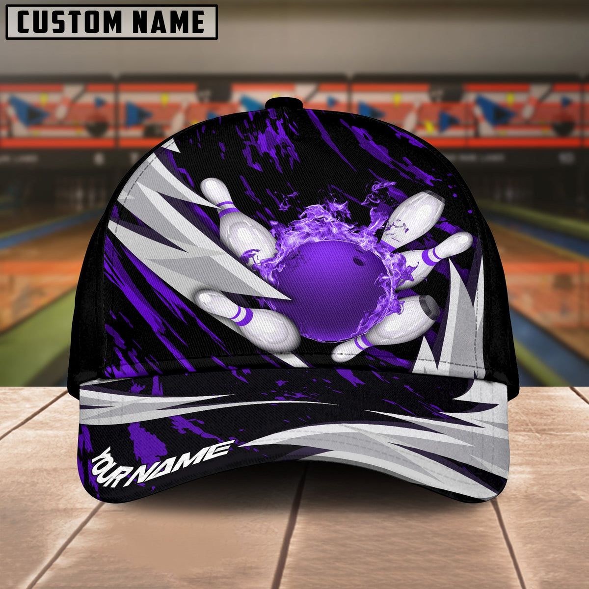 BlueJoses Bowling And Pins Thunders Multicolor Personalized Name Cap