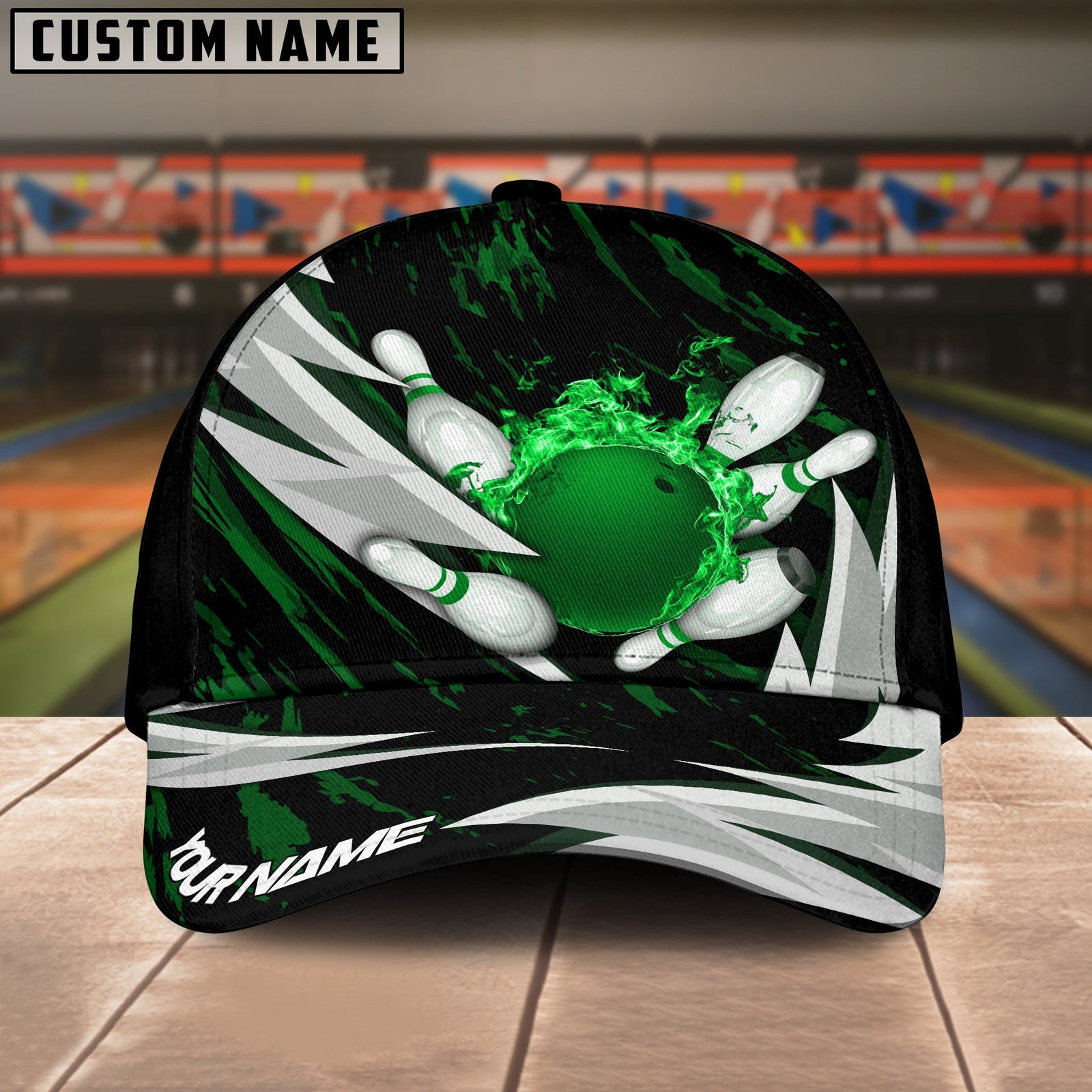 BlueJoses Bowling And Pins Thunders Multicolor Personalized Name Cap