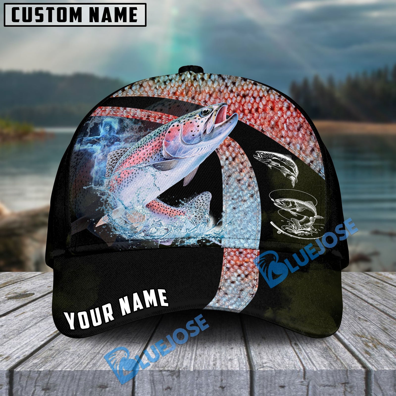 Bluejose Trout Fishing Skinfish Texure Pattern Personalized Cap