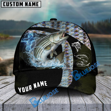 Bluejose Striped Bass Fishing Skinfish Texure Pattern Personalized Cap
