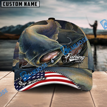 Bluejose Catfish Fishing Skinfish Flag Of United States Pattern Personalized Cap