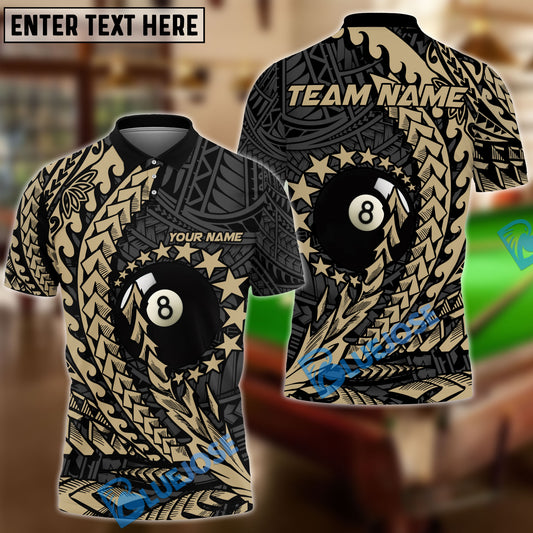 BlueJose Billiards Ball 8 Maori Stars Personalized Name, Team Name Unisex Shirt (4 Colors)