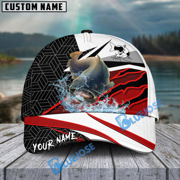 Bluejose Catfish Fishing Red White Scratch Sport Personalized Cap