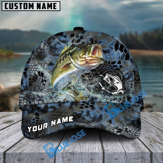 Bluejose Bass Fishing Blue Kryptek Camo Personalized Cap