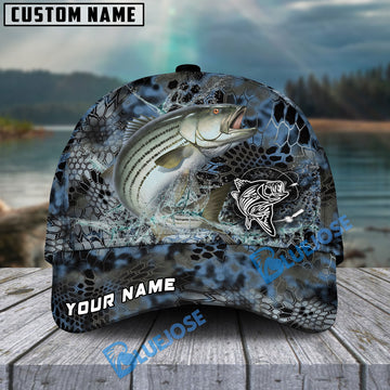 Bluejose Striped Bass Fishing Blue Kryptek Camo Personalized Cap