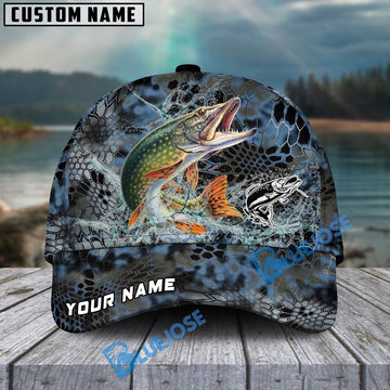 Bluejose Pike Fishing Blue Kryptek Camo Personalized Cap