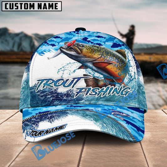 Bluejose Trout Fishing Blue Water Camo Personalized Cap