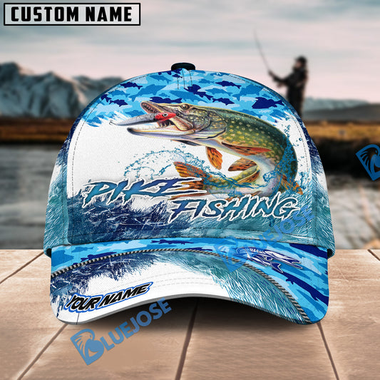 Bluejose Pike Fishing Blue Water Camo Personalized Cap