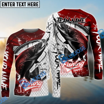 Bluejose Trout Fishing Dark Red Skin Sport Custom Name & Team Name 3D Shirts