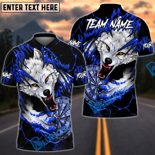 BlueJose Darts Bloody Wolf Old Dartboard Multicolor Options Personalized Name Shirt (4 Colors)