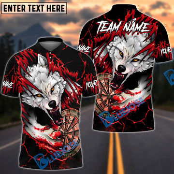 BlueJose Darts Bloody Wolf Old Dartboard Multicolor Options Personalized Name Shirt (4 Colors)
