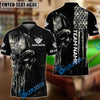 BlueJose Billiards Ball 8 Camo Punisher Skull Personalized Name & Team Name Shirt (4 Colors)