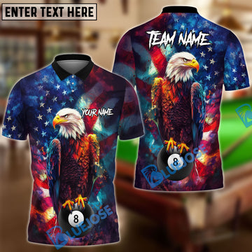 BlueJose Billiards Ball 8 And 9 Eagle US Flag Personalized Shirt (2 Colors)