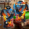 BlueJose Billiards Ball 8 & Ball 9 Sky Eagle US Flag Personalized Name & Team Name Shirt (4 Colors)