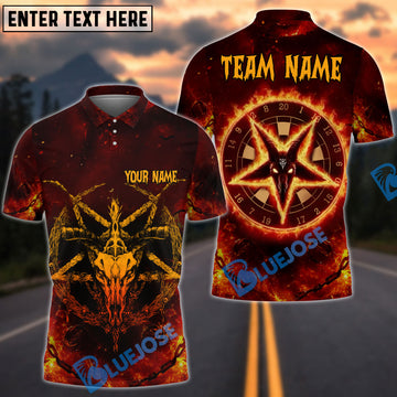 BlueJose Darts Hell Fire Satan 666 Multicolor Options Personalized Name Shirt (4 Colors)