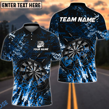 BlueJose Darts Dark Grunge Multicolor Options Personalized Name Shirt (4 Colors)