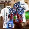 BlueJose Billiards Ball 8 Pool American Flag Flaming Personalized Name & Team Name Shirt (4 Colors)
