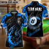 BlueJose Billiards Ball 8 Skeleton Dragon Personalized Name & Team Name Shirt (4 Colors)
