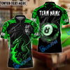 BlueJose Billiards Ball 8 Skeleton Dragon Personalized Name & Team Name Shirt (4 Colors)