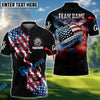 BlueJose Golf Smoke Grunge US Flag Customized Name, Team Name 3D Shirts (4 Colors)