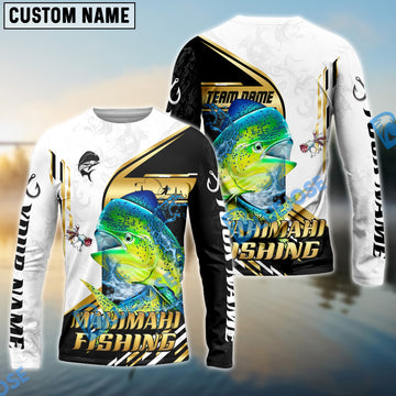 Bluejose Mahimahi Fishing Hook Graphic & Jumping Fish Art Custom Name & Team Name 3D Shirts