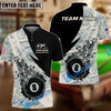 BlueJose Billiards Ball 8 Flame Camo Personalized Name Shirt (4 Colors)