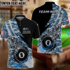 BlueJose Billiards Ball 8 Flame Camo Personalized Name Shirt (4 Colors)