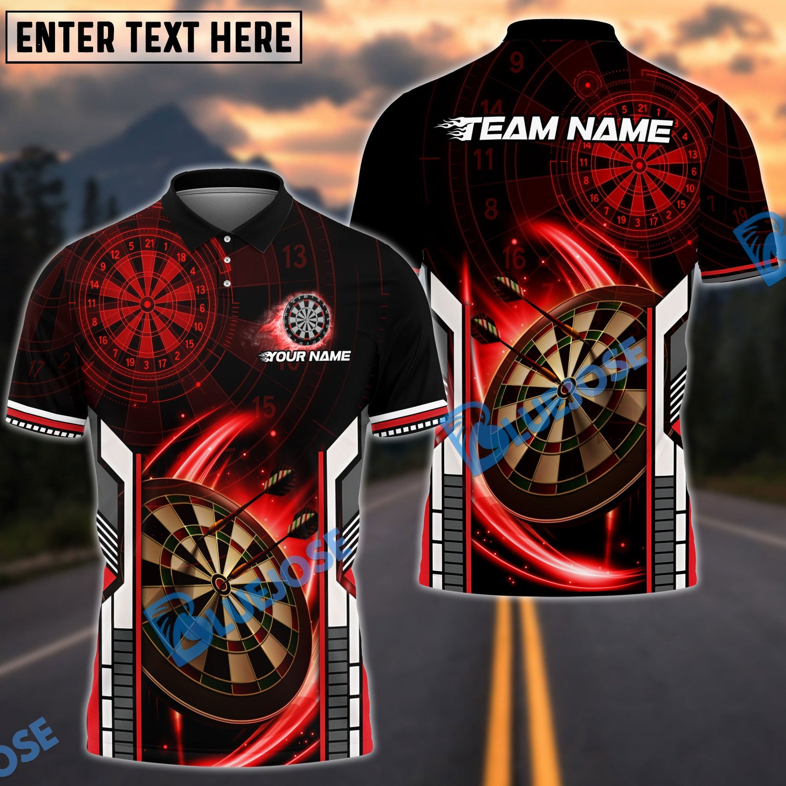 BlueJose Darts Future Mechanic Personalized Name, Team Name Shirt (4 Colors)