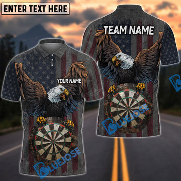 BlueJose USA Pride Eagle Darts 2 Personalized Name, Team Name Shirt