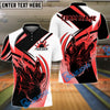 BlueJose Bowling And Pins Royal Black Flame Multicolor Options Personalized Name Shirt (4 Colors)