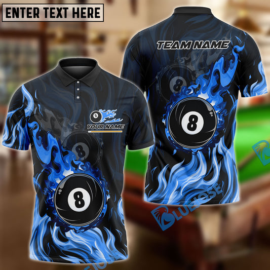 BlueJose Billiards 8 Ball Double Fire Personalized Name Shirt (4 Colors)