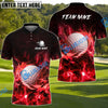BlueJose Golf Thunderbolt Customized Name, Team Name 3D Shirts (4 Colors)
