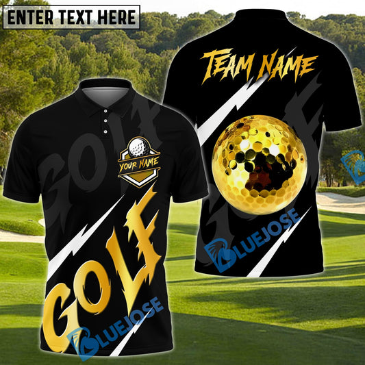 BlueJose Golf Lightning Luxury Ball Customized Name, Team Name 3D Shirts (4 Colors)