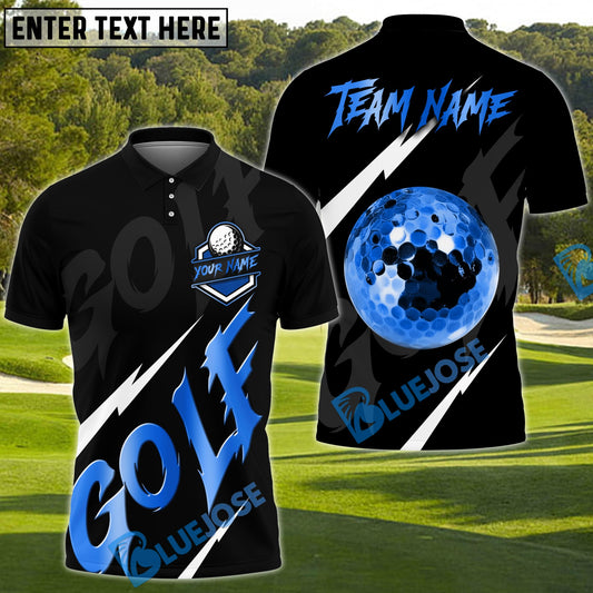 BlueJose Golf Lightning Luxury Ball Customized Name, Team Name 3D Shirts (4 Colors)