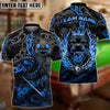 BlueJose Billiards 8-Ball Pitbull Flame Chain Personalized Name Shirt (4 Colors)