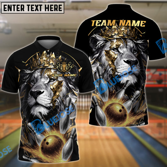 BlueJose Bowling Lion King Customized Name, Team Name 3D Shirt (4 Colors)