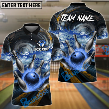BlueJose Bowling Drift Paint Splash Customized Name, Team Name 3D Shirt (4 Colors)