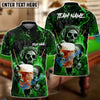 BlueJose Billiards Ball 8 Fire Skull Beer Personalized Name, Team Name Shirt (6 Colors)