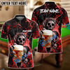 BlueJose Billiards Ball 8 Fire Skull Beer Personalized Name, Team Name Shirt (6 Colors)