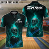 BlueJose Bowling And Pins Fire Skull Lane Streetwear Customized Name, Team Name 3D Shirt (4 Colors)