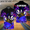 BlueJose Bowling And Pins Burning King Crown Customized Name, Team Name 3D Shirt (4 Colors)