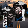 BlueJose Darts Hands On Skull Personalized Name, Team Name Shirt (4 Colors)
