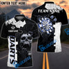 BlueJose Darts Hands On Skull Personalized Name, Team Name Shirt (4 Colors)