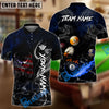 BlueJose Billiards Ball 8 American Flag Eagle Black Fire Personalized Name Shirt (4 Colors)