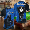 BlueJose Billiards Ball 8 Smoke Drink Chain Skull Personalized Name Shirt (4 Colors)