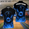 BlueJose Bowling And Pins Flaming Reaper Customized Name, Team Name 3D Shirt (4 Colors)