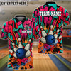 BlueJose Bowling And Pins Oldschool Graffiti Customized Name, Team Name 3D Shirt (4 Colors)