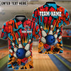 BlueJose Bowling And Pins Oldschool Graffiti Customized Name, Team Name 3D Shirt (4 Colors)